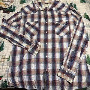 Mossimo Button-Up Shirt Men's Size xL Multicolor Long Sleeve Plaid Collar Cotton